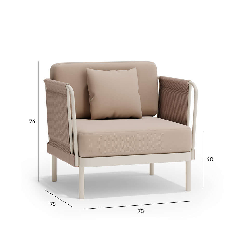 Габаритные размеры Кресло лаунж Доминика