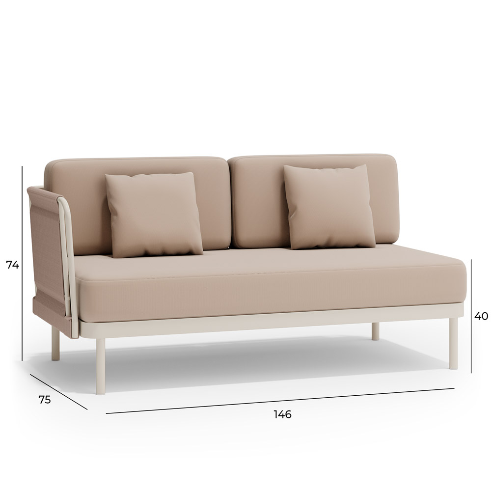 Размеры Модульный диван левый Доминика