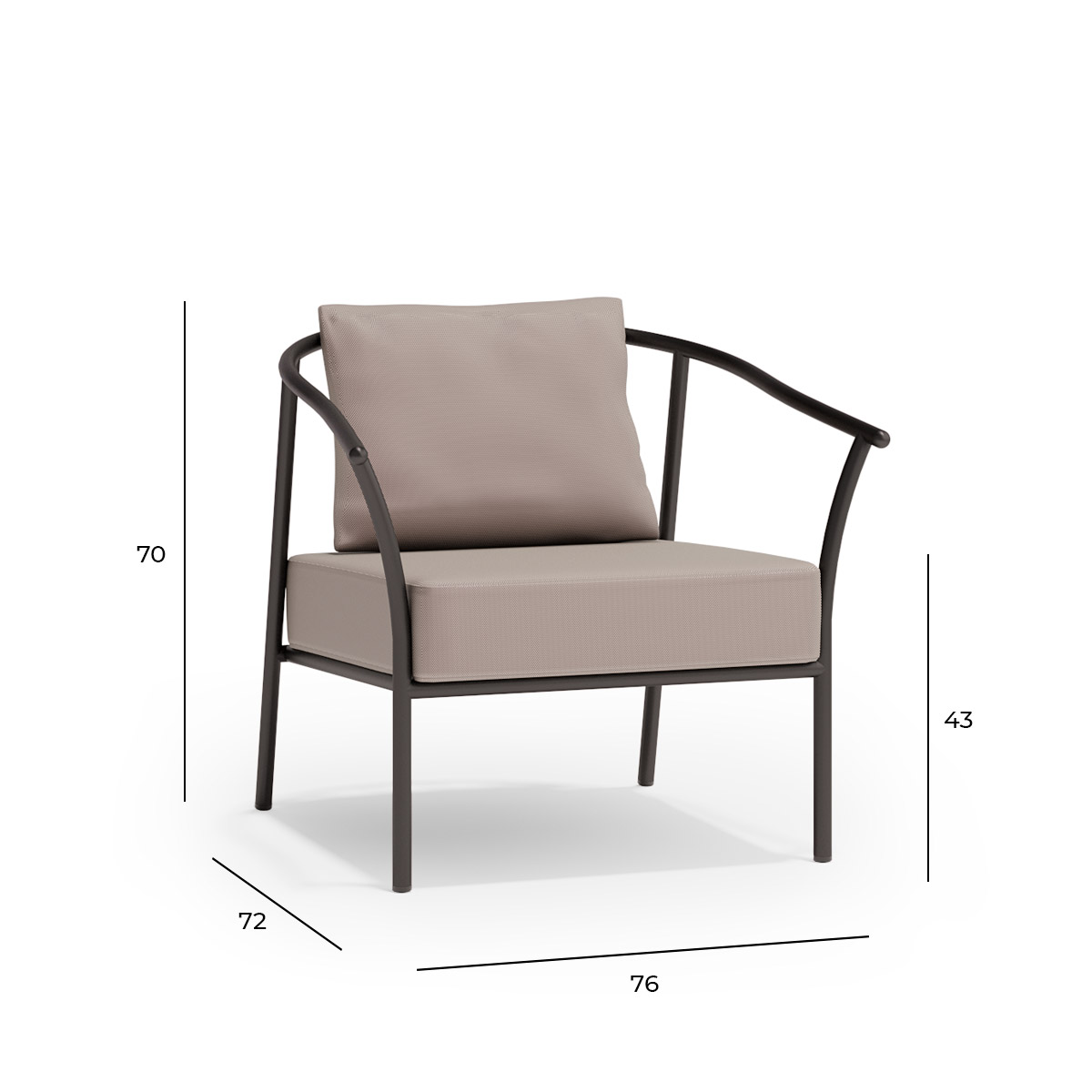 Габаритные размеры лаунж кресла Киото